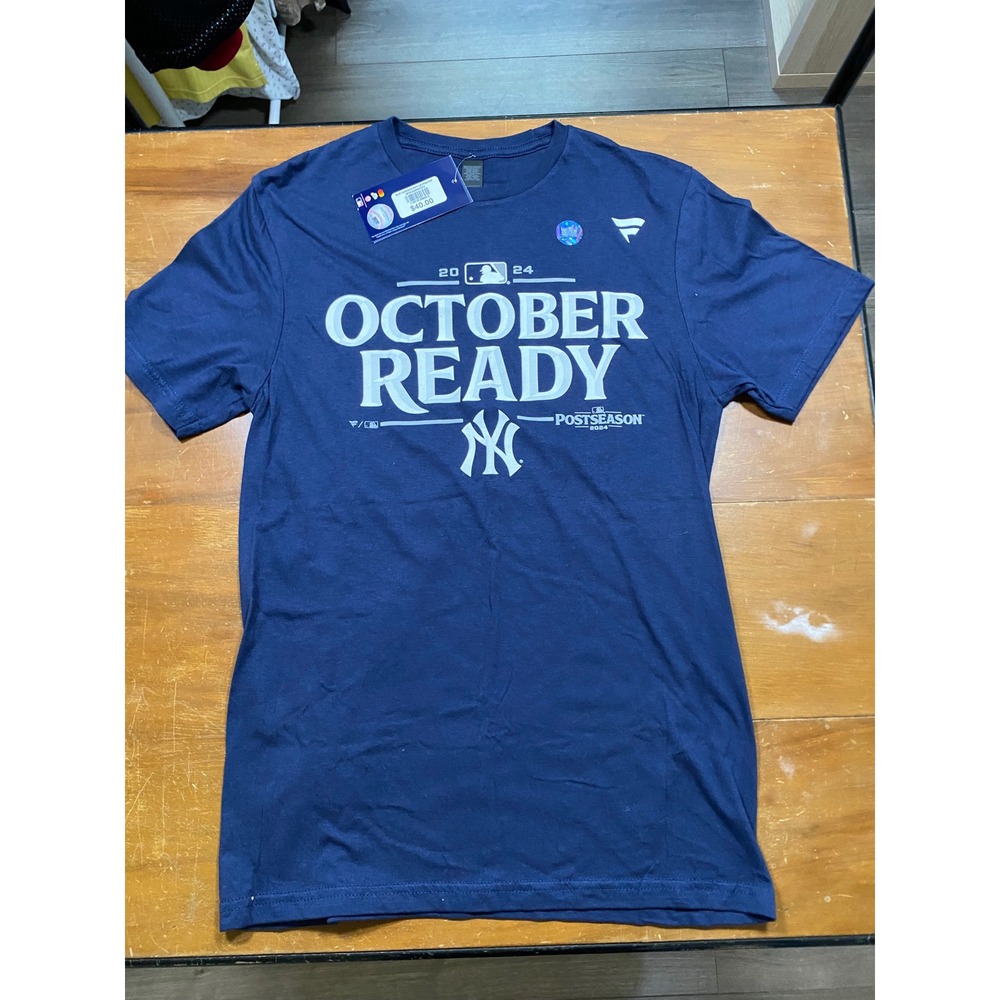 NWT Fanatics York Yankees T-Shirt Mens Small Navy NEW 2024 Postseason Graphic
